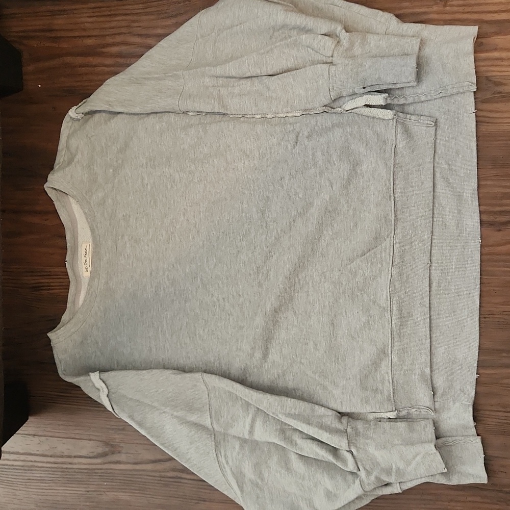 FREE PEOPLE We The Free Camden Sweatshirt In Sand Heather Grey in sz Small